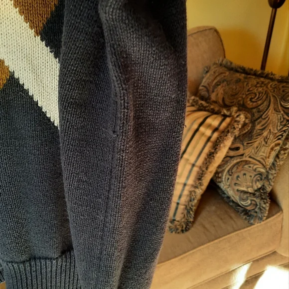 🆕️ Men's 90s Vintage Retro Structure Colorblock Sweater - Picture 4 of 7